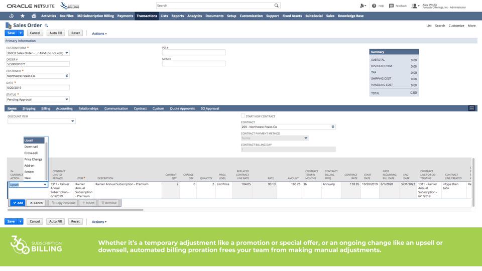 360 subscription billling netsuite suiteapp