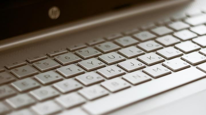 a close up of a keyboard on a laptop