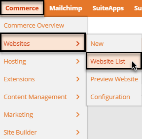 SuiteCommerce website setup