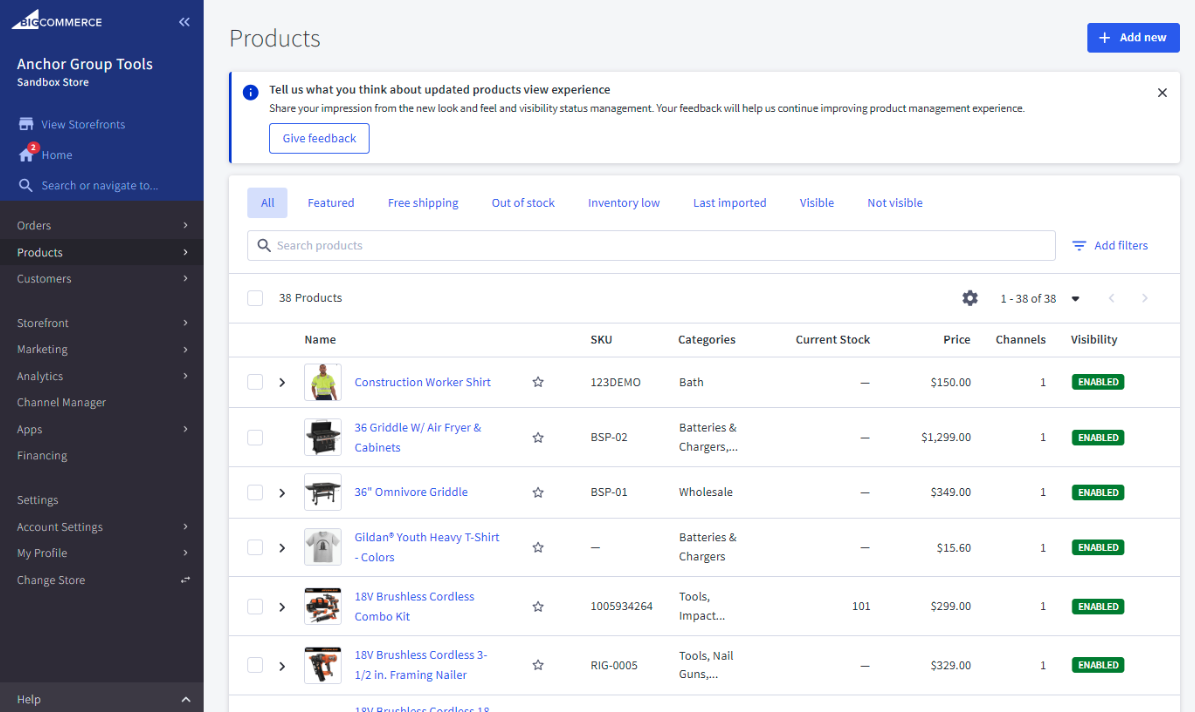 bigcommerce product management