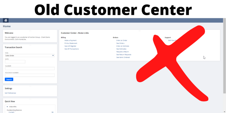Old customer portal