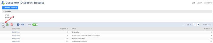 export results as csv file