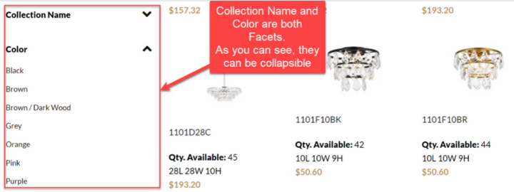 facet examples in SuiteCommerce