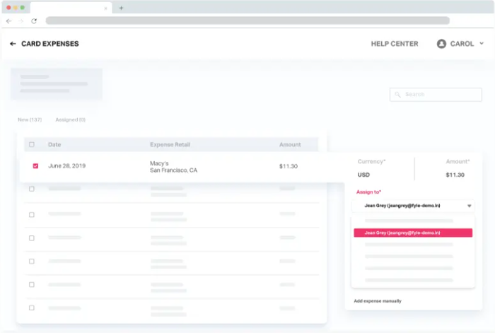 fyle card expenses report
