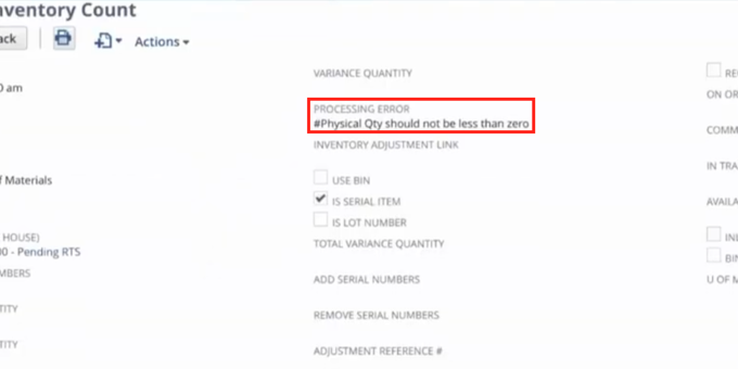 Correcting Count Errors | NetSuite Physical Inventory Count