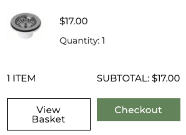 item added to cart summary screenshot