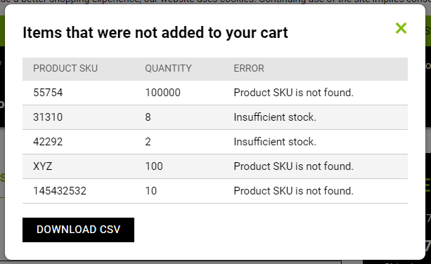 Error handling csv import