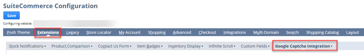 Configure google recaptcha for suitecommerce