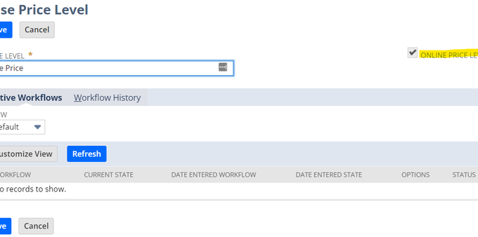 Base Price Not Showing in Default Price Level Dropdown