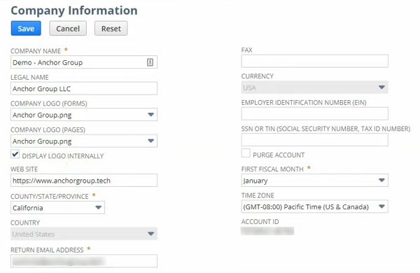 netsuite company information