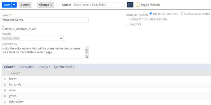 Creating Color Palette Facets for SuiteCommerce