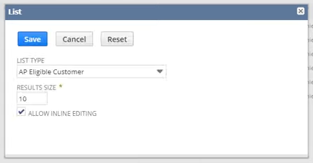 netsuite dashboard list portlet setup