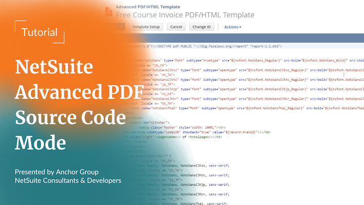 Intro to NetSuite Advanced PDF Source Code Mode