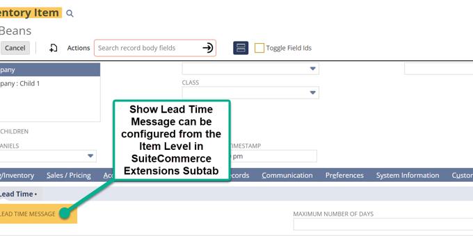 Configuring the Product Lead Time Bundle | NetSuite SuiteCommerce