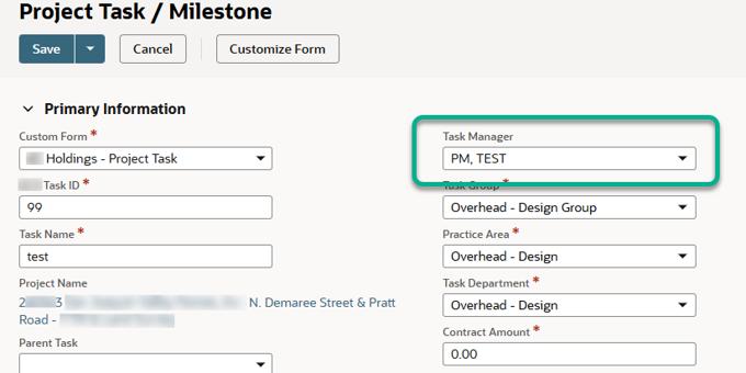 Sourcing Project Manager Onto the Project Task Record | NetSuite