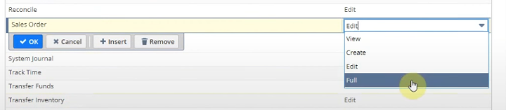 netsuite edit permission levels