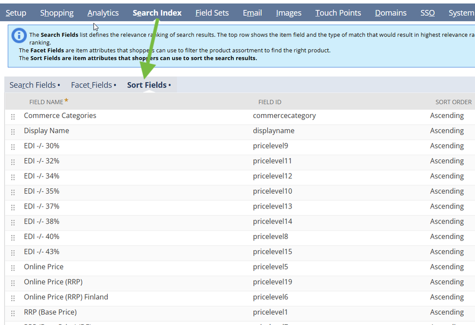 netsuite search index