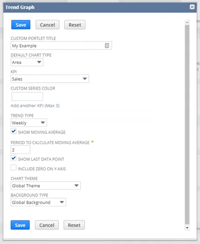 netsuite trend graph portlet setup