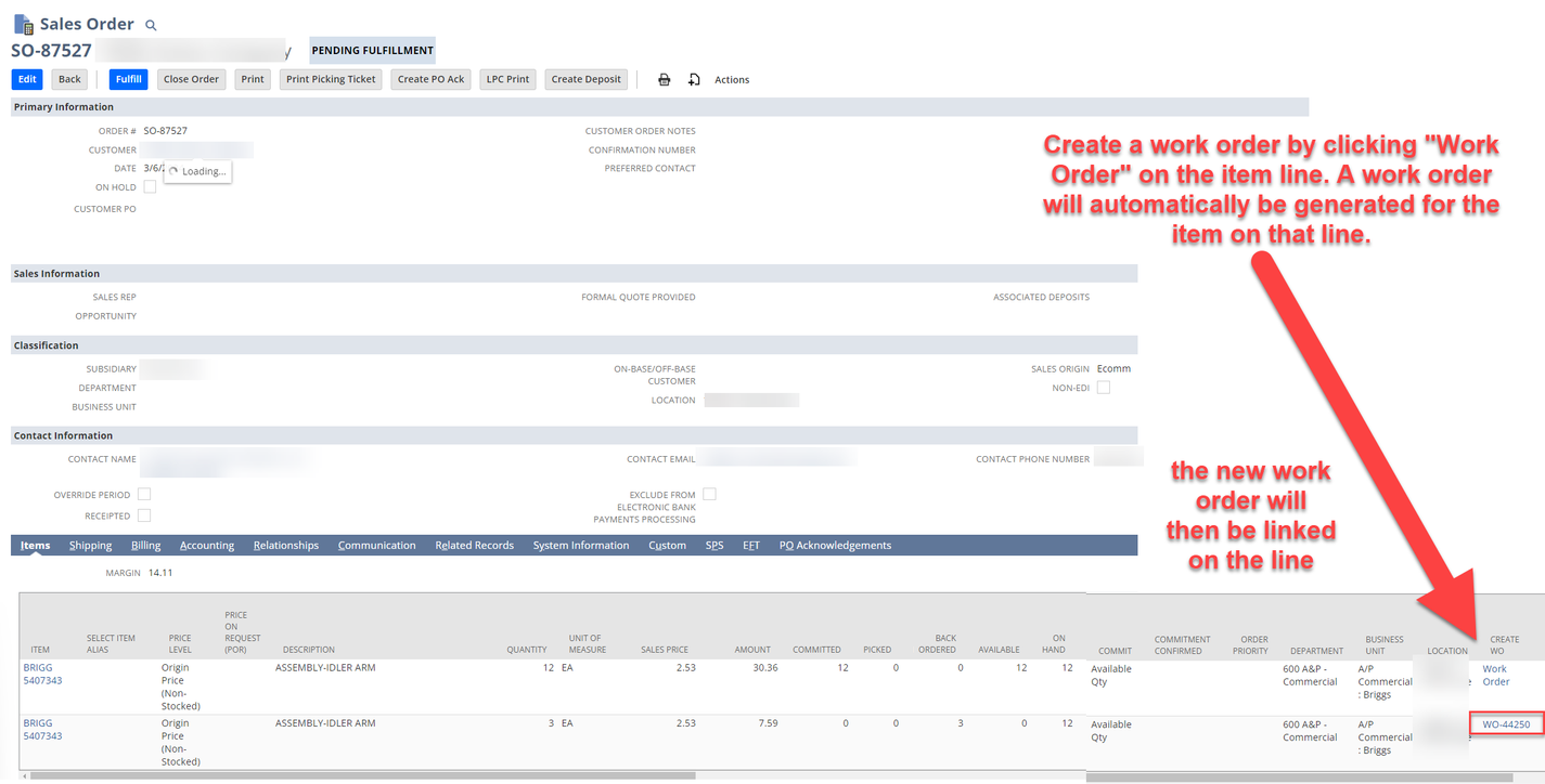 netsuite work order preventing commitment from available inventory