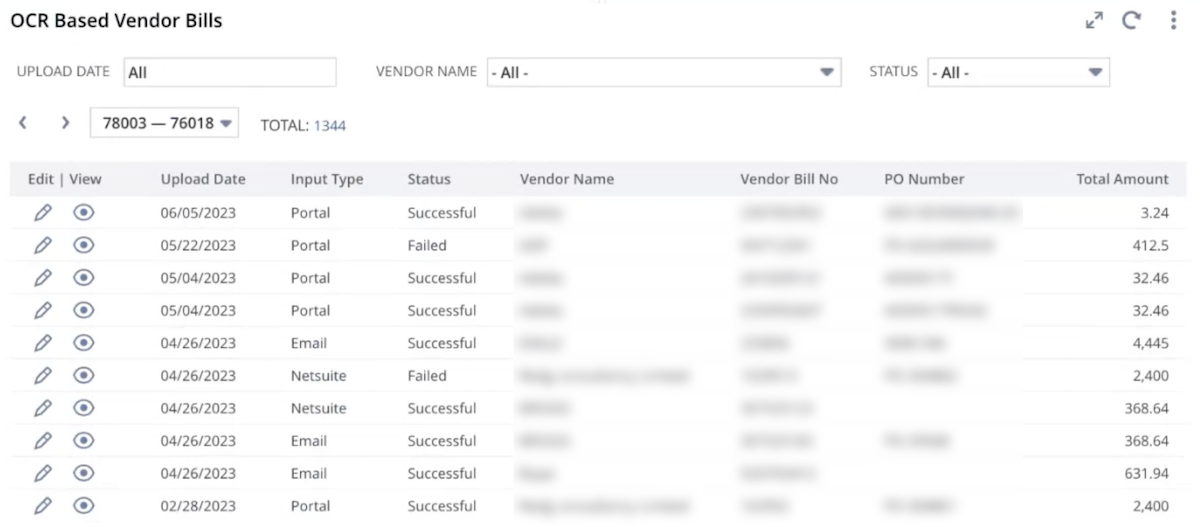 ocr vendor bills