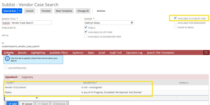 Creating Vendor Case Functionality in NetSuite