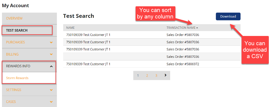 sort by any column suitecommerce saved search myaccouht