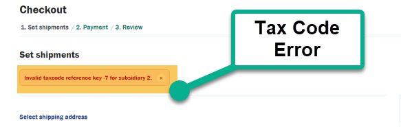 Tax Code Error Preventing Checkout: -Not Taxable-  