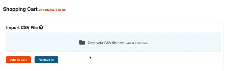 SuiteCommerce drag and drop csv upload order