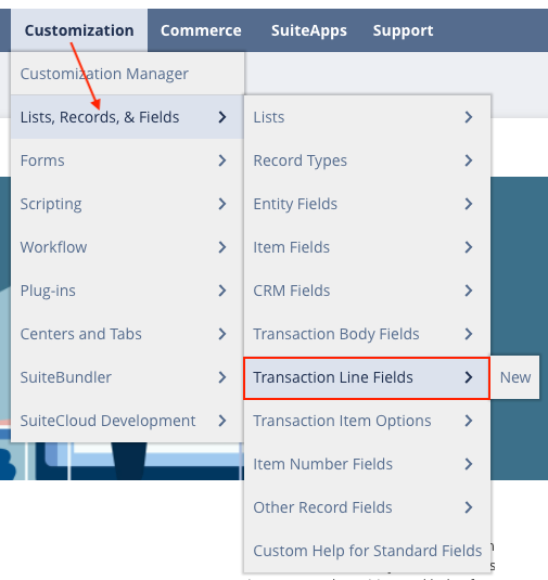 Transaction Line Field Navigation