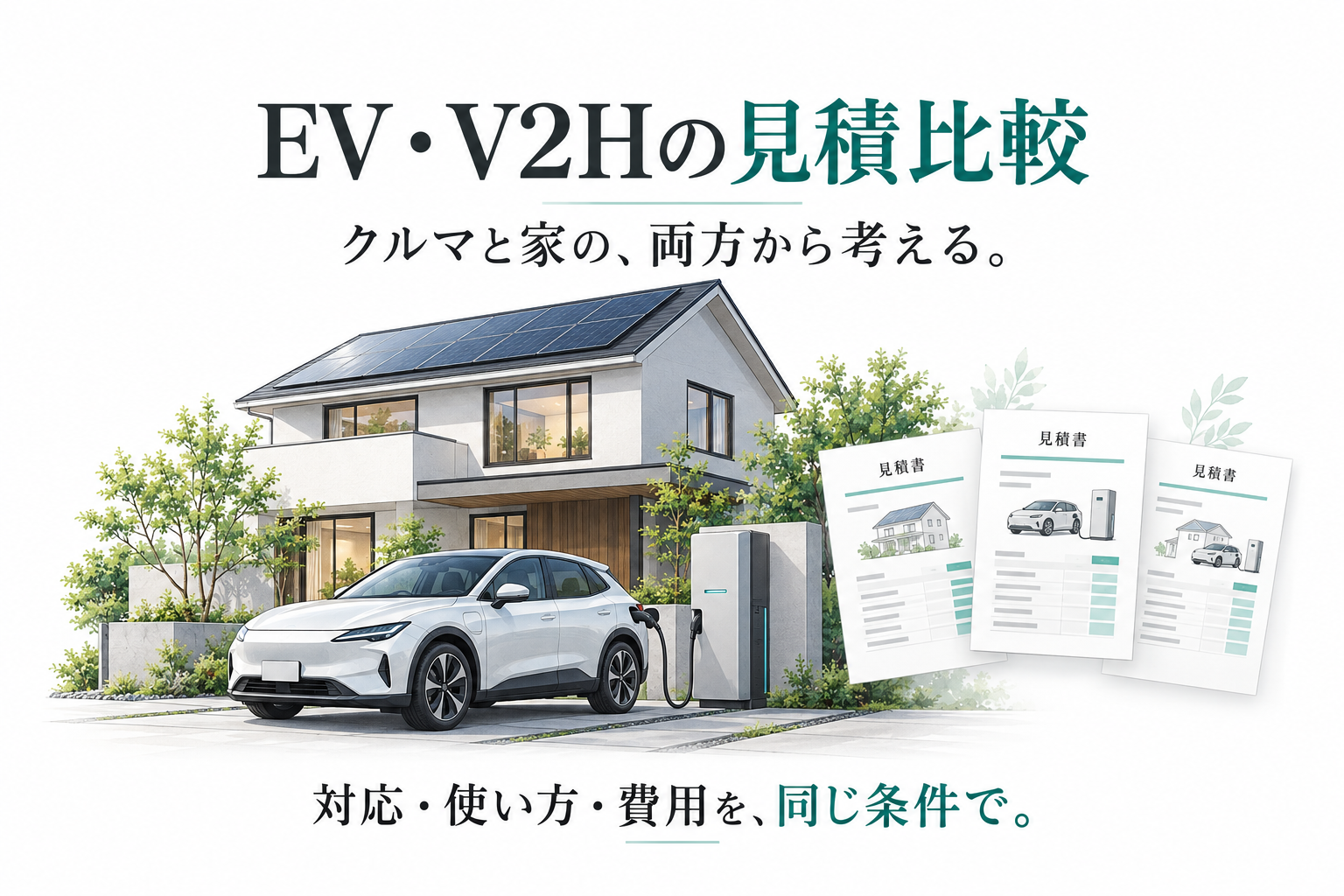 EV・V2Hの見積比較｜対応車種・停電対策・費用の無料判断ツール