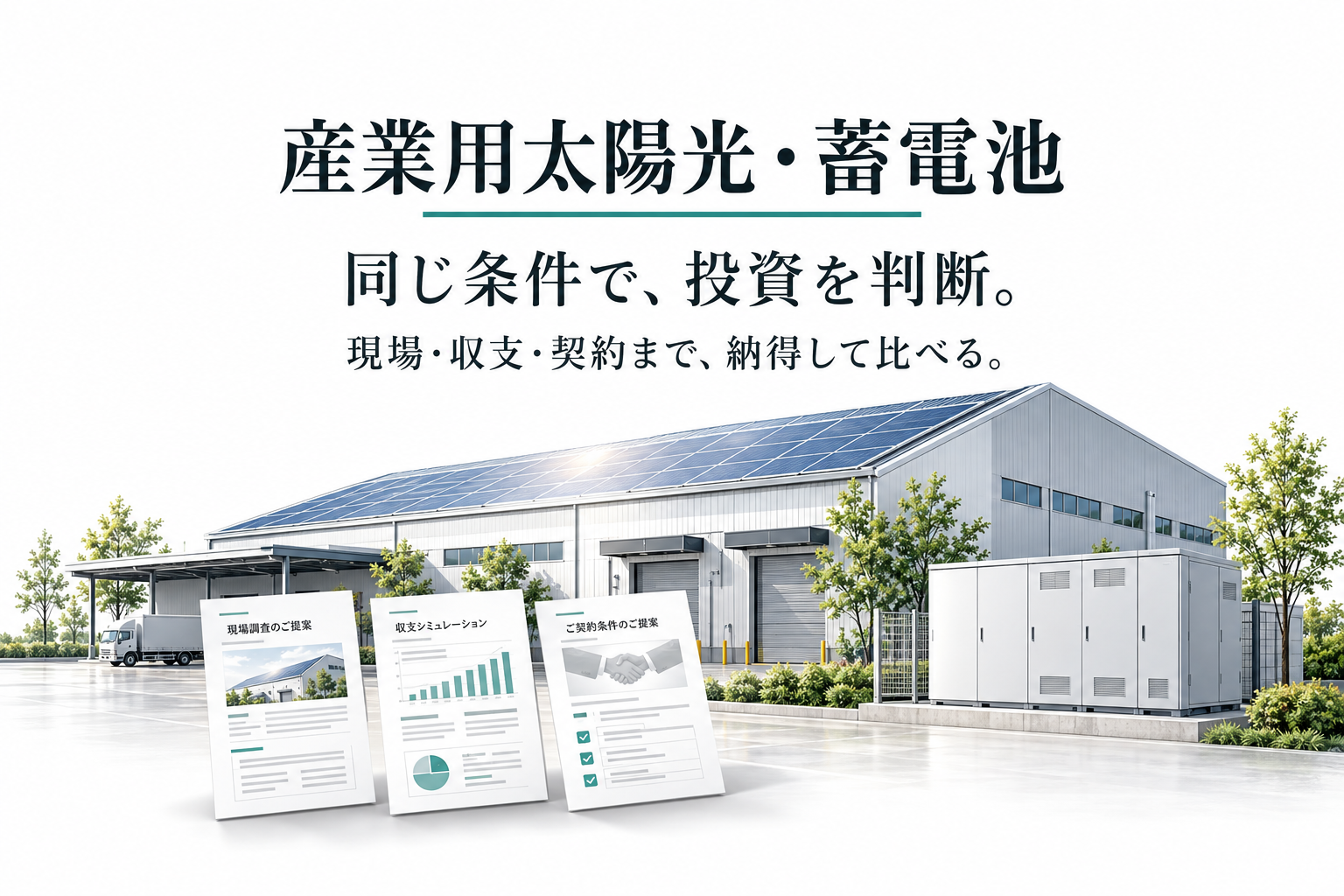 産業用太陽光・蓄電池の見積比較|投資判断・EPC選びの無料ツール