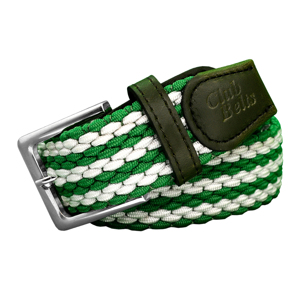 Buy Green and White Striped Single Stitch Belt online | Hole19