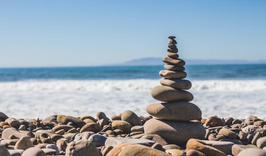 stack rock on seashore