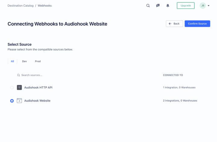 Segment Webhook Source