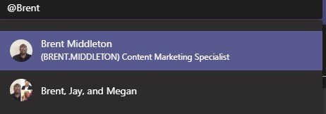 Microsoft Teams Tips and Tricks - @mention in search