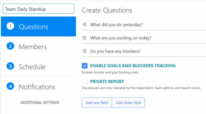 Configuring reports in ScrumGenius