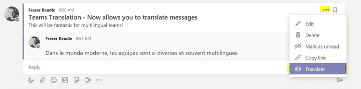 Microsoft Teams Tips and Tricks - Inline Message Translation