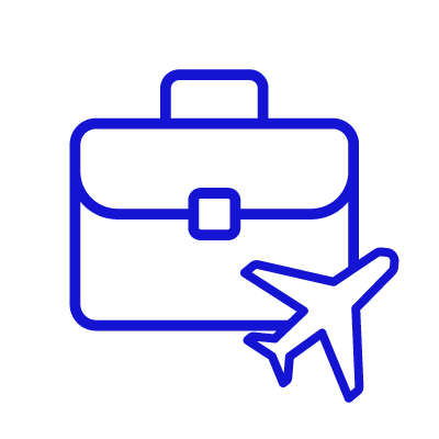 icon briefcase with plane
