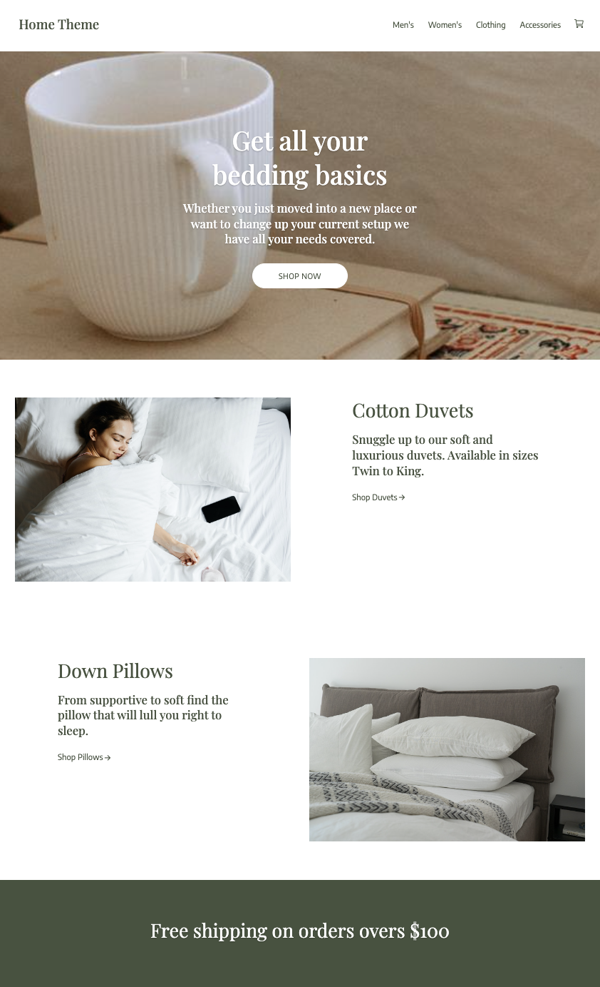 Bedding basics template